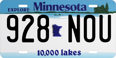 MN license plate 928NOU