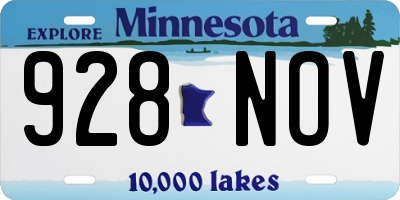 MN license plate 928NOV