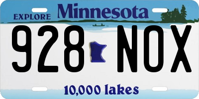 MN license plate 928NOX