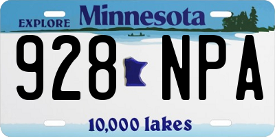 MN license plate 928NPA
