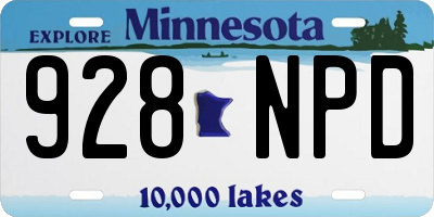 MN license plate 928NPD