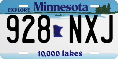 MN license plate 928NXJ