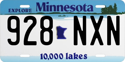 MN license plate 928NXN