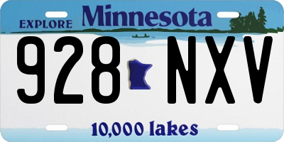 MN license plate 928NXV