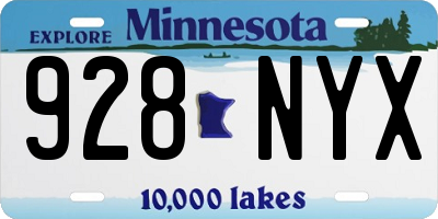 MN license plate 928NYX