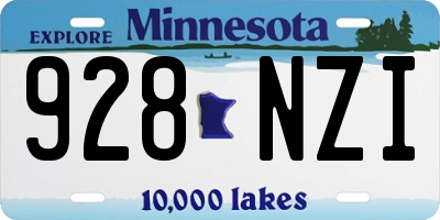 MN license plate 928NZI