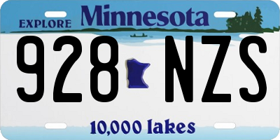 MN license plate 928NZS