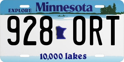 MN license plate 928ORT