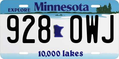 MN license plate 928OWJ