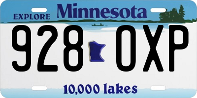MN license plate 928OXP