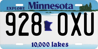 MN license plate 928OXU