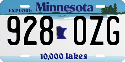 MN license plate 928OZG