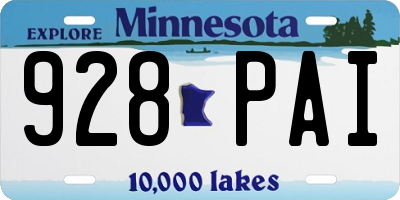 MN license plate 928PAI