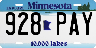 MN license plate 928PAY