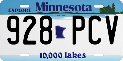 MN license plate 928PCV