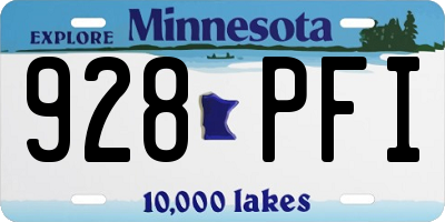 MN license plate 928PFI
