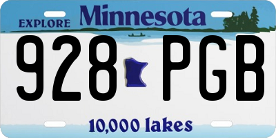 MN license plate 928PGB