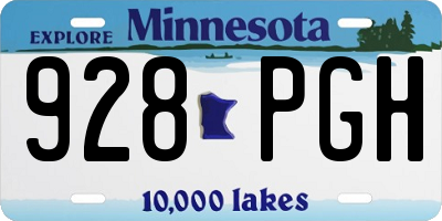 MN license plate 928PGH