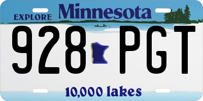 MN license plate 928PGT