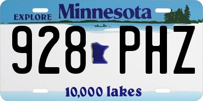 MN license plate 928PHZ