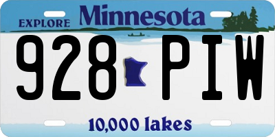 MN license plate 928PIW