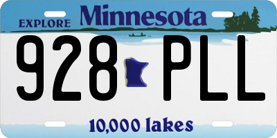 MN license plate 928PLL