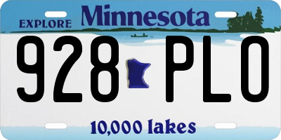 MN license plate 928PLO