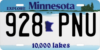 MN license plate 928PNU