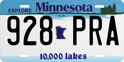 MN license plate 928PRA