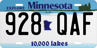MN license plate 928QAF