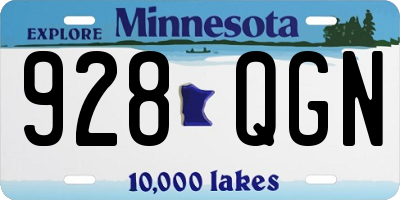 MN license plate 928QGN