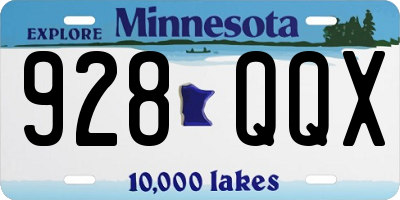 MN license plate 928QQX