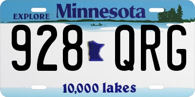 MN license plate 928QRG