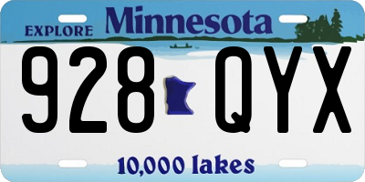MN license plate 928QYX
