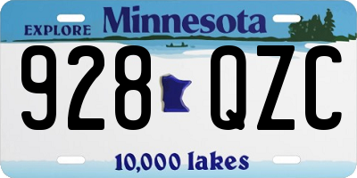 MN license plate 928QZC