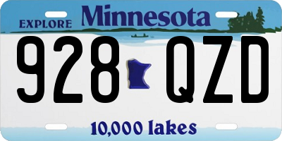 MN license plate 928QZD