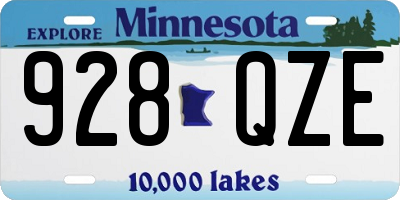 MN license plate 928QZE