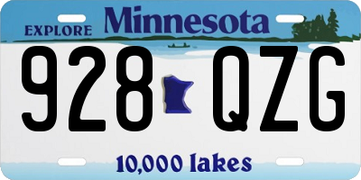 MN license plate 928QZG