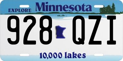 MN license plate 928QZI