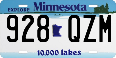 MN license plate 928QZM