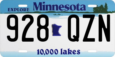 MN license plate 928QZN