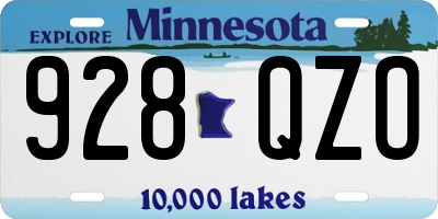 MN license plate 928QZO