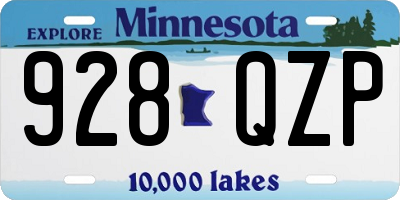 MN license plate 928QZP
