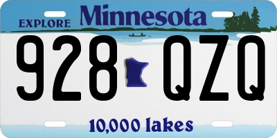 MN license plate 928QZQ