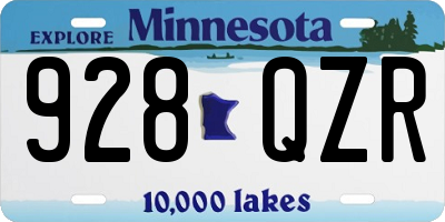 MN license plate 928QZR