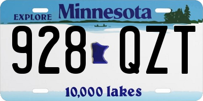MN license plate 928QZT