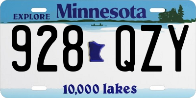 MN license plate 928QZY