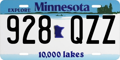 MN license plate 928QZZ