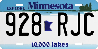 MN license plate 928RJC