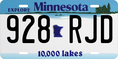 MN license plate 928RJD